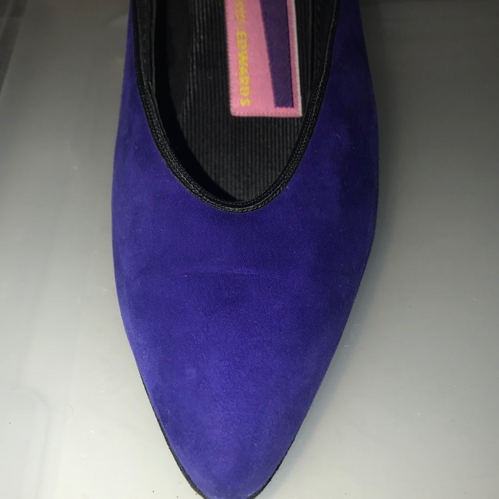 Susan Bennis Shoes Purple Black 8B fit 7B Original Owner - Picture 8 of 9